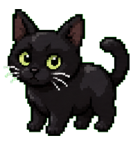 Figaro, Meou’s black pixel cat companion